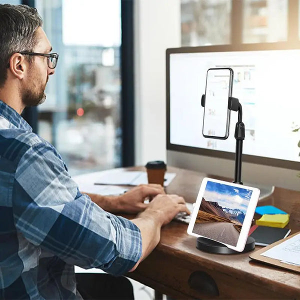 Adjustable Desk Phone Stand – Height Adjustable Holder for Filming & Live Broadcast