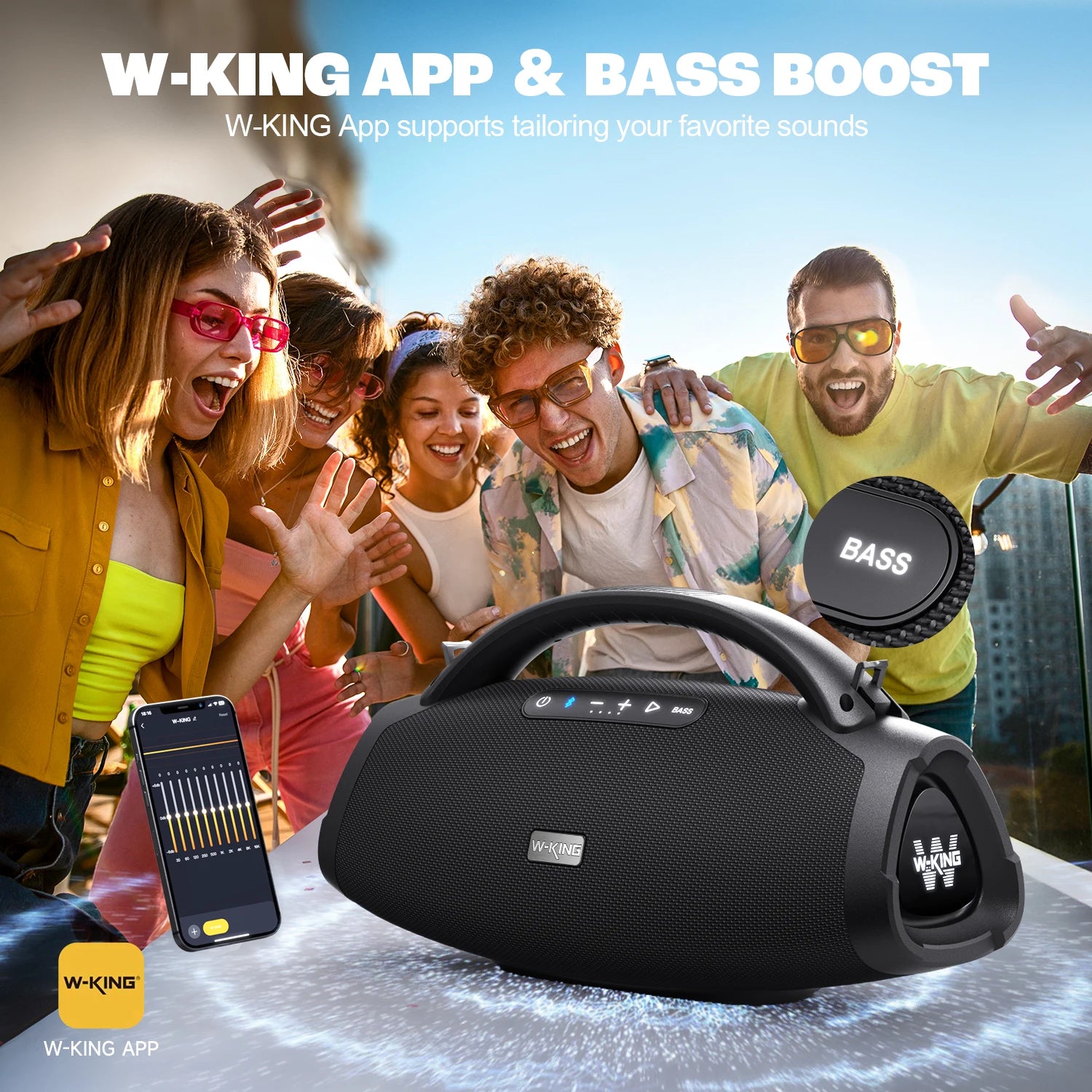 W-KING 200W RMS Portable Bluetooth Speaker