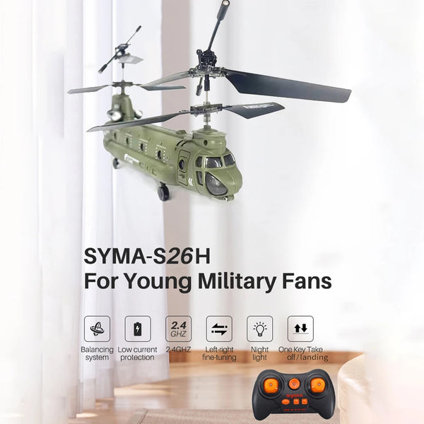 2.4G Remote Control Helicopter – 3CH Military Transport with Dual Propellers