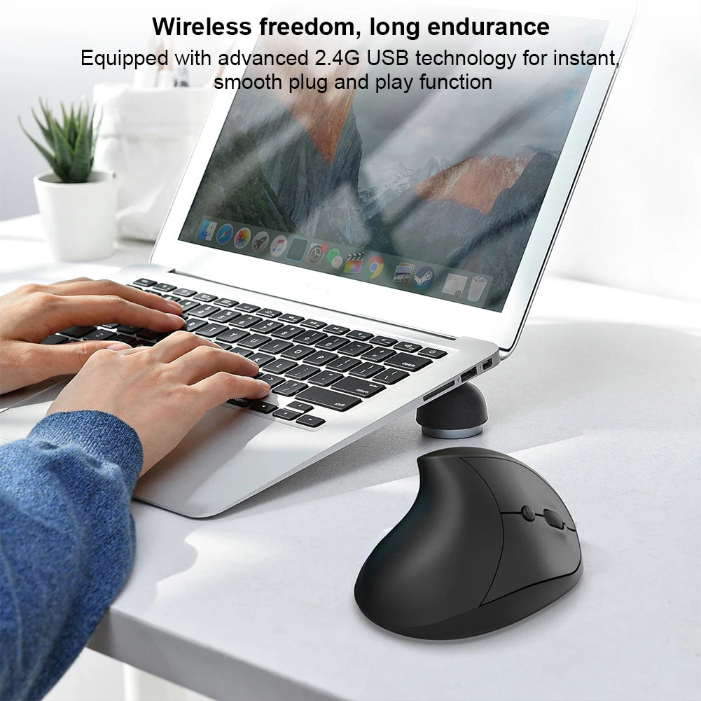 Rechargeable Wireless Vertical Ergonomic Optical Mouse