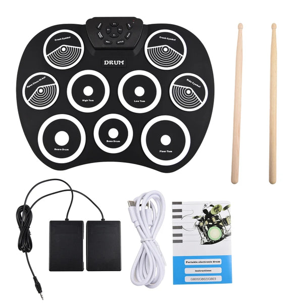 Portable 9-Pad Electronic Drum Set