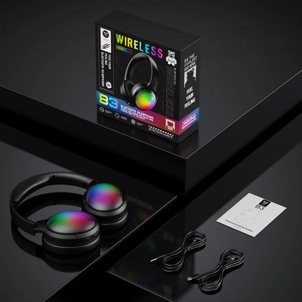 Wireless Gaming Headset – Bluetooth 5.3, Noise Cancelling Over-Ear Headphones for PC/MAC/XBOX/PS4