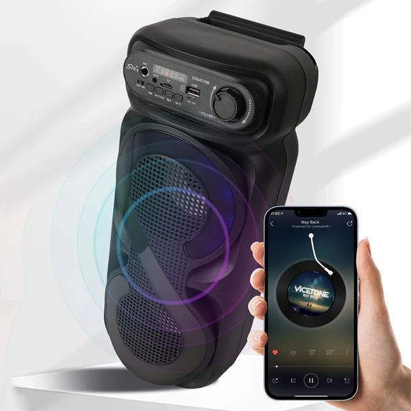 Bluetooth-Compatible Portable Boombox with RGB Light
