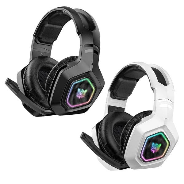 Wireless Gaming Headset – 2.4GHz/BT 5.3/Wired with RGB Light, Mic, Over-Ear for PS4/PC/Laptop
