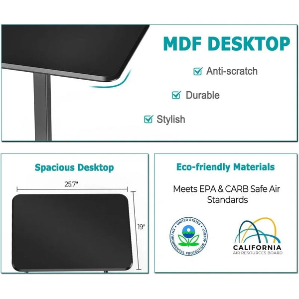 Adjustable Height Portable Rolling Laptop Desk on Wheels